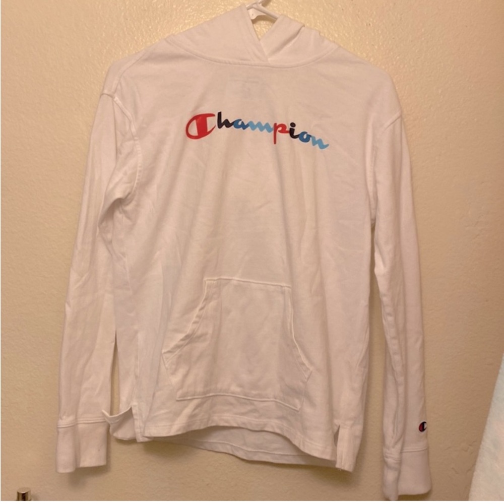 Champion Women’s White Pullover Multicolor Logi Hoodie - Picture 3 of 4